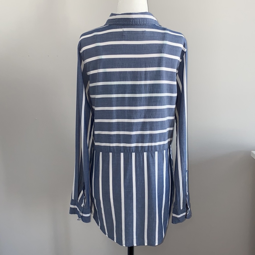 A&F Chambray Stripped Blouse - Picture 5 of 14